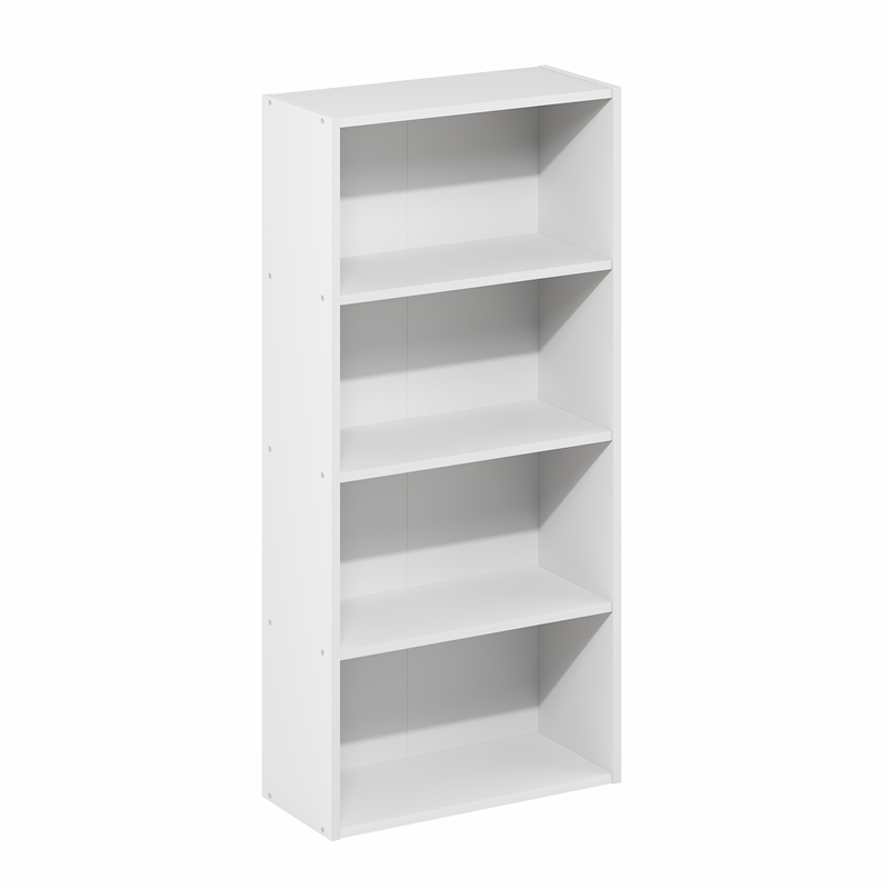 Furinno BASIC 4-Tier Open Shelf CD Rack & DVD Shelf. 7 x 17 x 35. White