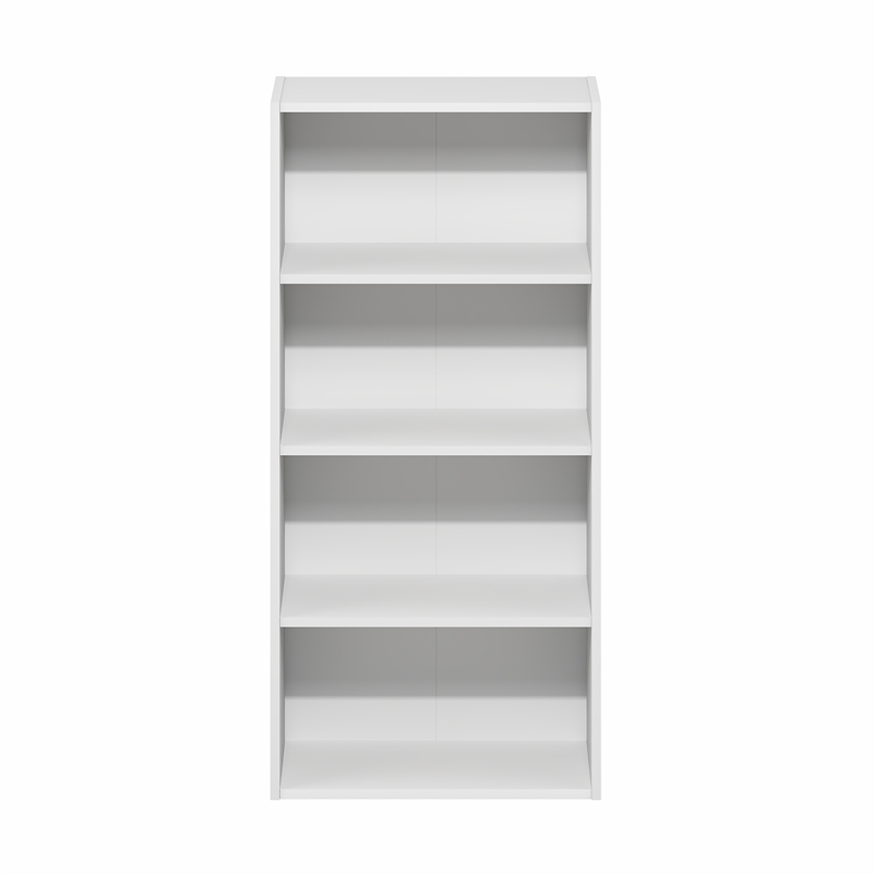 Furinno BASIC 4-Tier Open Shelf CD Rack & DVD Shelf. 7 x 17 x 35. White