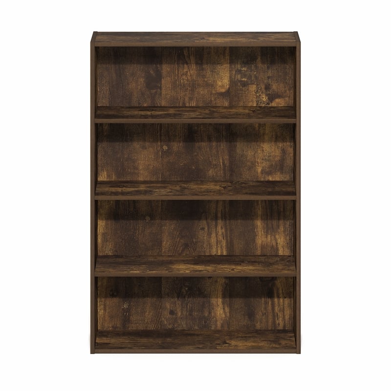Furinno BASIC 4-Tier CD Rack & DVD Shelf. 6 x 24 x 35. Amber Pine