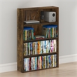 Furinno BASIC 4-Tier CD Rack & DVD Shelf. 6 x 24 x 35. Amber Pine