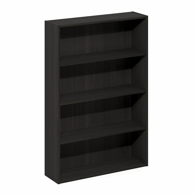 Furinno BASIC 4-Tier Open Shelf CD Rack & DVD Shelf. 6 x 24 x 35. Espresso