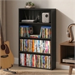 Furinno BASIC 4-Tier Open Shelf CD Rack & DVD Shelf. 6 x 24 x 35. Espresso