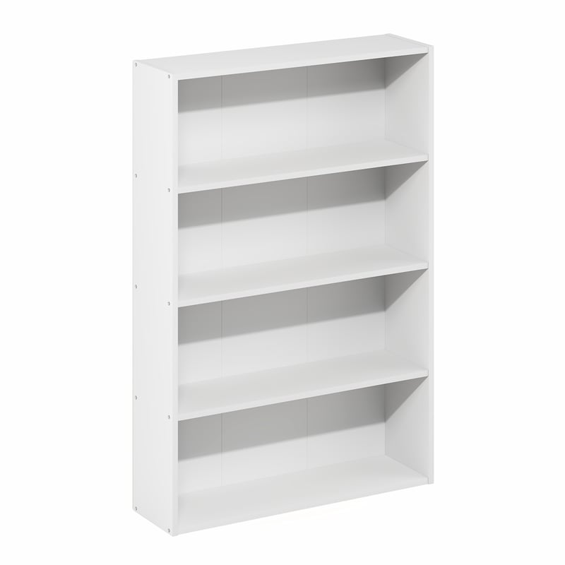 Furinno BASIC 4-Tier Open Shelf CD Rack & DVD Shelf. 6 x 24 x 35. White