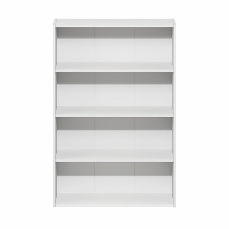 Furinno BASIC 4-Tier Open Shelf CD Rack & DVD Shelf. 6 x 24 x 35. White