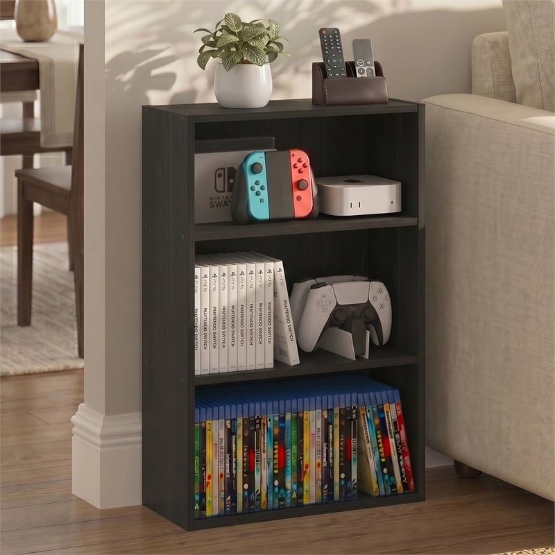 Furinno BASIC 3-Tier Cube Storage Organizer. 7 x 17 x 26. Espresso