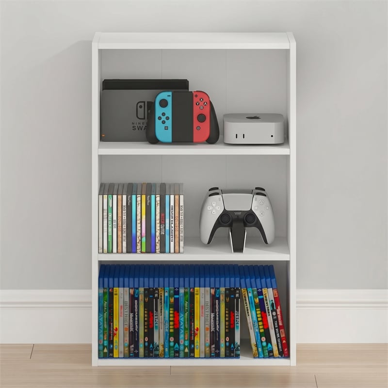Furinno BASIC 3-Tier Cube Storage Organizer Open Shelf. 7 x 17 x 26. White