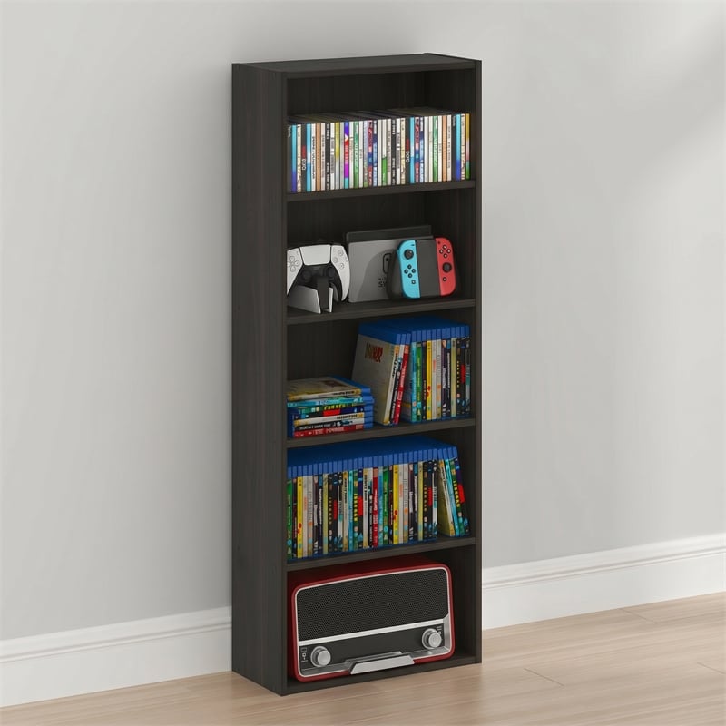 Furinno BASIC 5-Tier Cube Storage Organizer. 7 x 17 x 44. Espresso