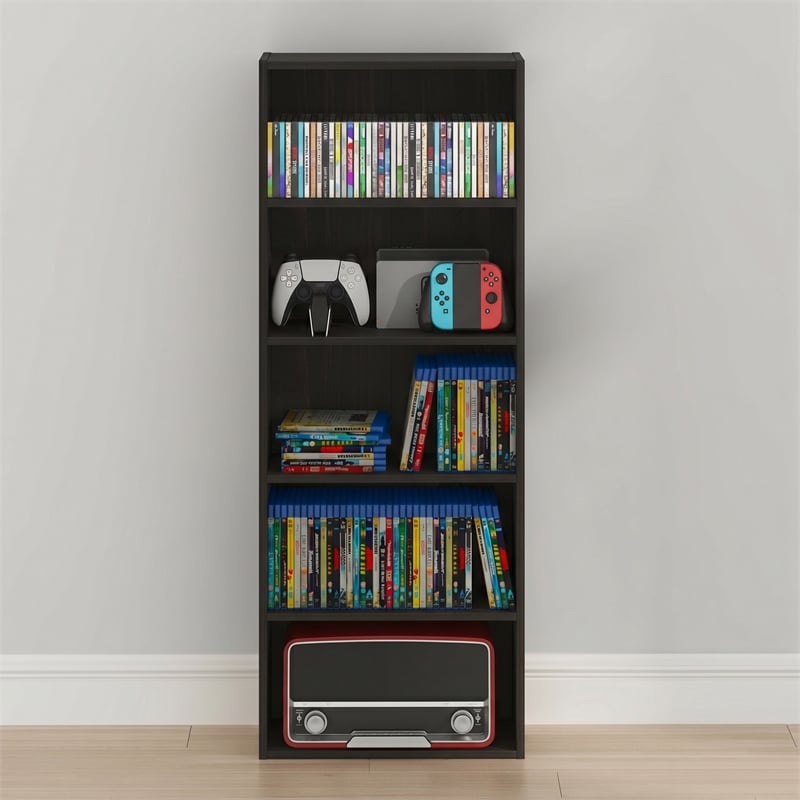 Furinno BASIC 5-Tier Cube Storage Organizer. 7 x 17 x 44. Espresso