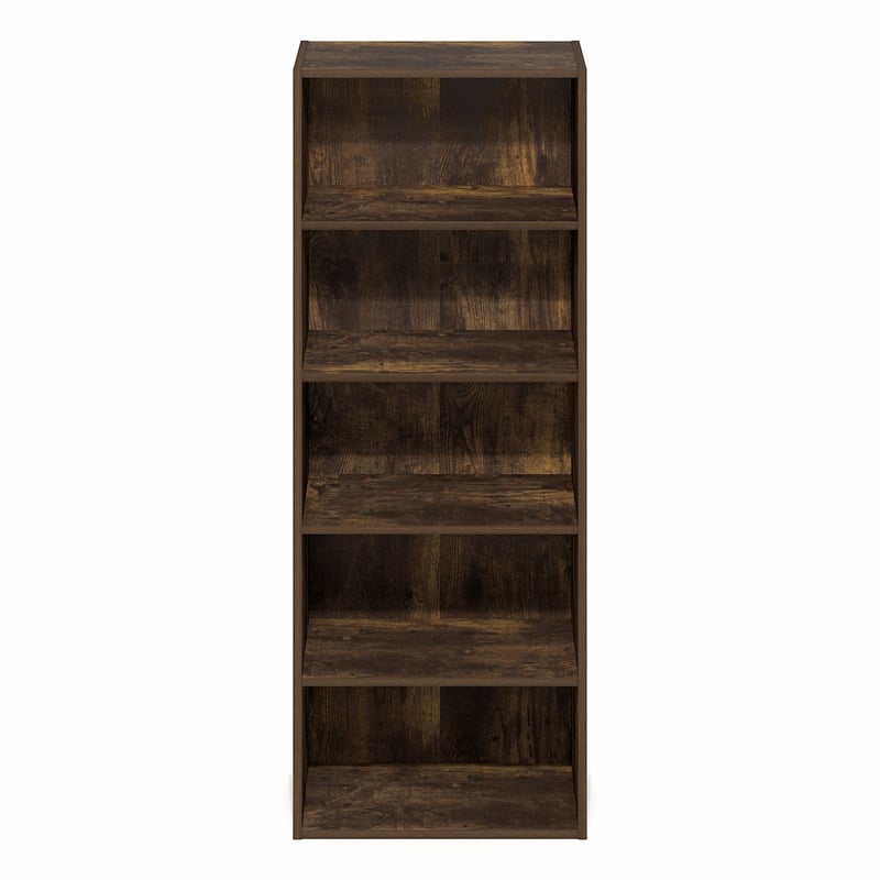 Furinno BASIC 5-Tier Cube Storage Organizer. 11 x 17 x 44. Amber Pine