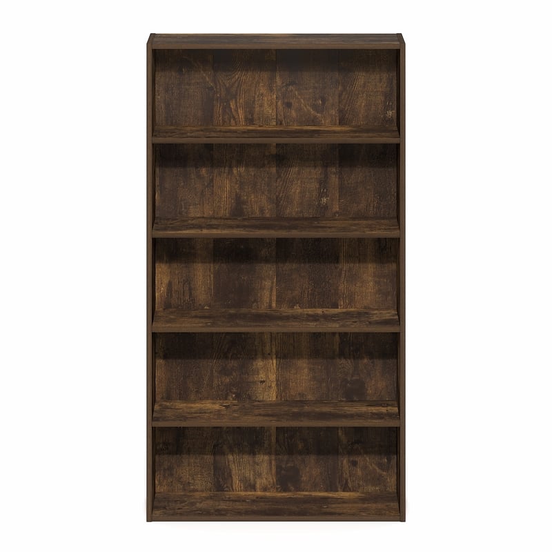 Furinno BASIC 5-Tier Cube Storage Organizer. 7 x 24 x 44. Amber Pine