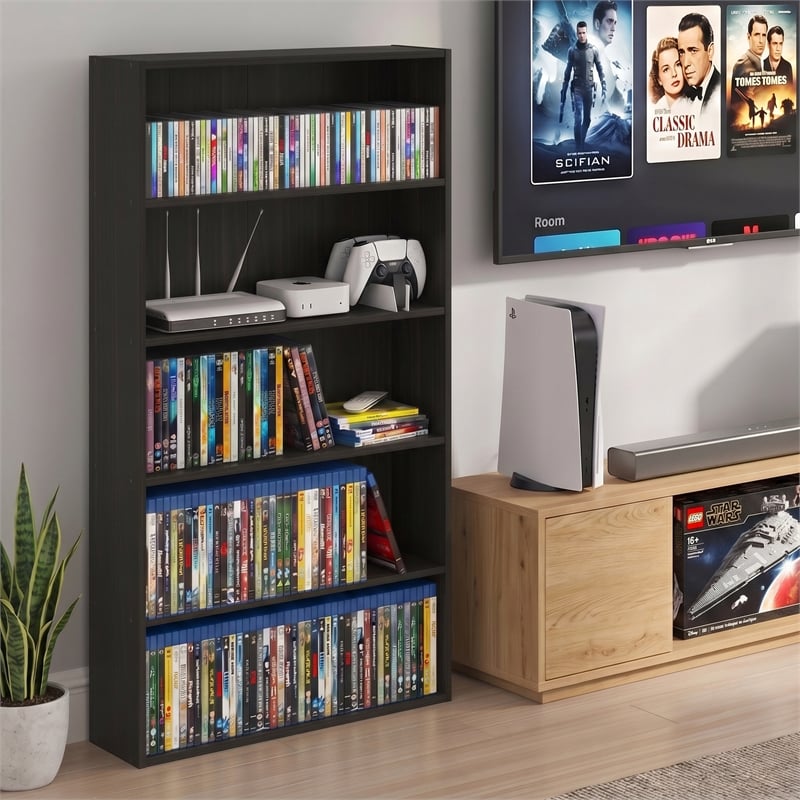 Furinno BASIC 5-Tier Cube Storage Organizer. 7 x 24 x 44. Espresso