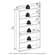 Furinno BASIC 5-Tier Open Shelf Cube Storage Organizer. 7 x 24 x 44. White