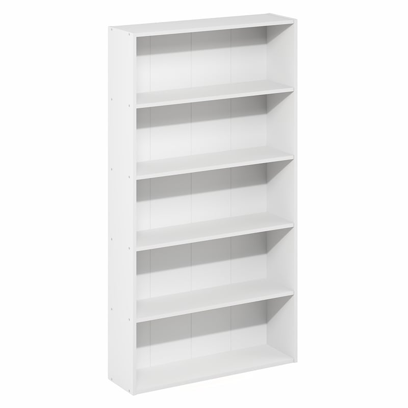Furinno BASIC 5-Tier Open Shelf Cube Storage Organizer. 7 x 24 x 44. White