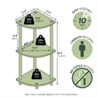 Furinno Turn-N-Tube 3-Tier Toolless Corner Closet Organizers/Storage. Beech