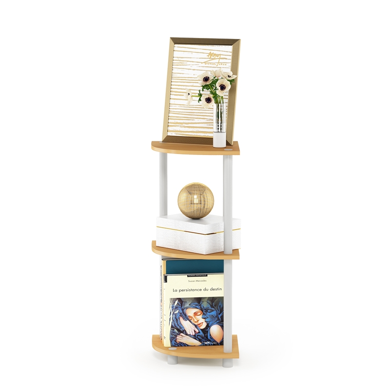 Furinno Turn-N-Tube 3-Tier Toolless Corner Closet Organizers/Storage. Beech