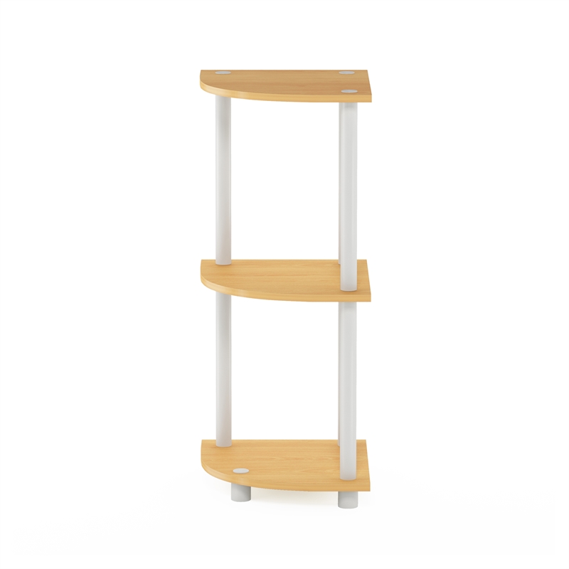 Furinno Turn-N-Tube 3-Tier Toolless Corner Closet Organizers/Storage. Beech