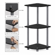 Furinno Turn-N-Tube 3-Tier Toolless Corner Closet Organizers/Storage. Black