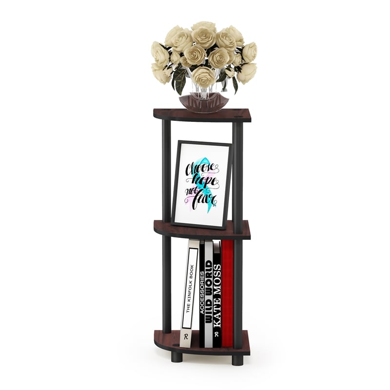Furinno Turn-N-Tube 3-Tier Corner Closet Organizers/Storage. Dark Cherry