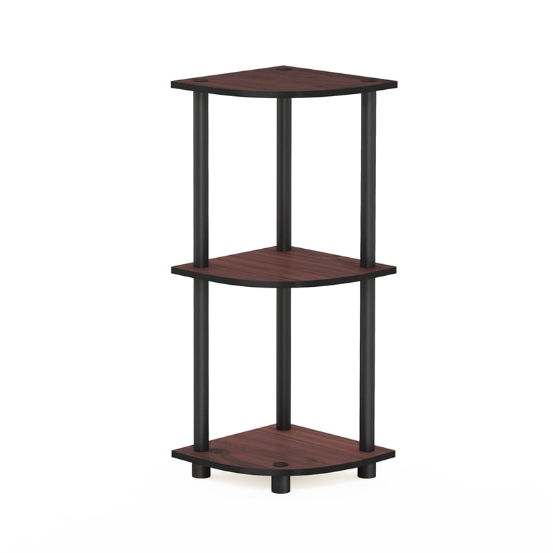 Furinno Turn-N-Tube 3-Tier Corner Closet Organizers/Storage. Dark Cherry