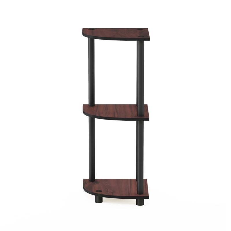 Furinno Turn-N-Tube 3-Tier Corner Closet Organizers/Storage. Dark Cherry