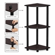 Furinno Turn-N-Tube 3-Tier Corner Closet Organizers/Storage. Dark Walnut