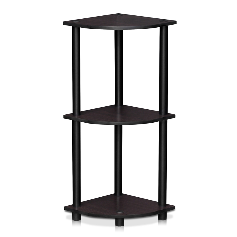 Furinno Turn-N-Tube 3-Tier Corner Closet Organizers/Storage. Dark Walnut