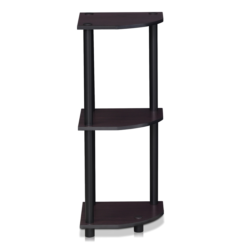 Furinno Turn-N-Tube 3-Tier Corner Closet Organizers/Storage. Dark Walnut