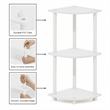 Furinno Turn-N-Tube 3-Tier Toolless Corner Closet Organizers/Storage. White