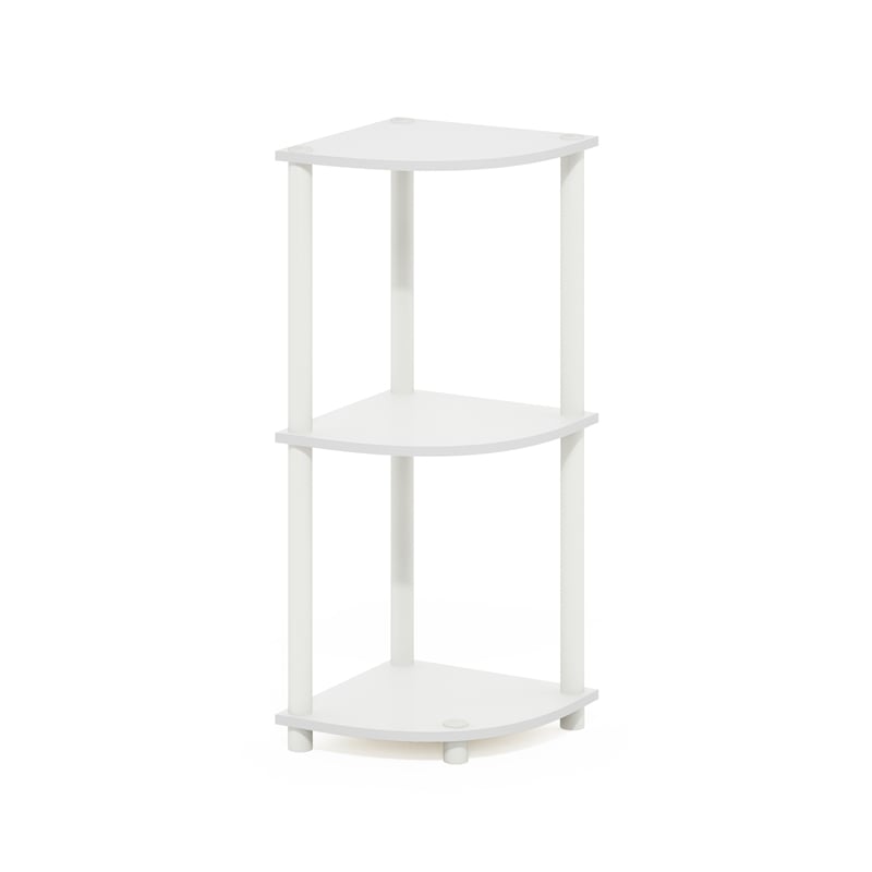 Furinno Turn-N-Tube 3-Tier Toolless Corner Closet Organizers/Storage. White