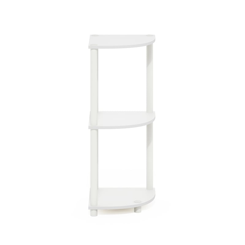 Furinno Turn-N-Tube 3-Tier Toolless Corner Closet Organizers/Storage. White