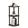 Furinno Turn-N-Tube 3-Tier Toolless Corner Closet Organizers. Walnut