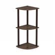 Furinno Turn-N-Tube 3-Tier Toolless Corner Closet Organizers. Walnut
