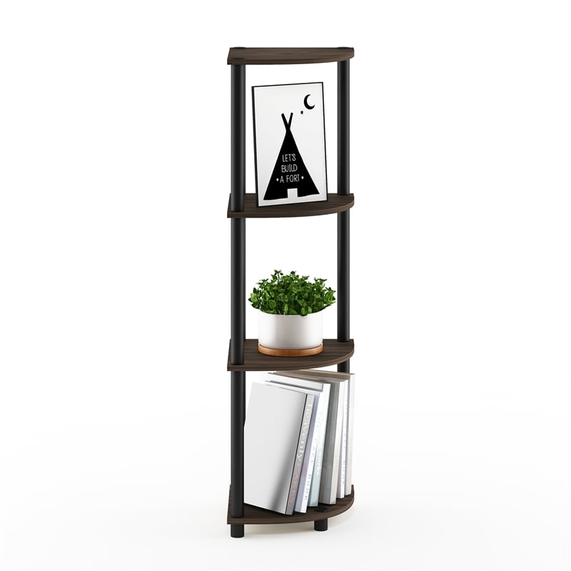 Furinno Turn-N-Tube 4-Tier Corner Closet Organizers. Columbia Walnut