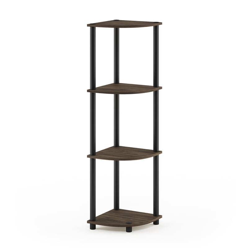 Furinno Turn-N-Tube 4-Tier Corner Closet Organizers. Columbia Walnut