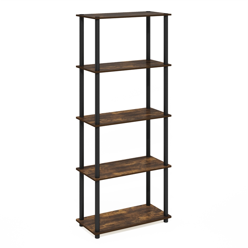 Furinno Turn-N-Tube 5-Tier Toolless Closet Organizers/Storage. Amber Pine
