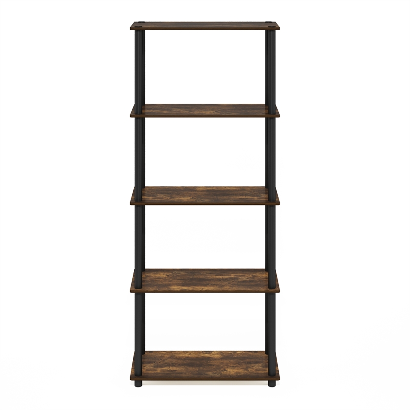 Furinno Turn-N-Tube 5-Tier Toolless Closet Organizers/Storage. Amber Pine