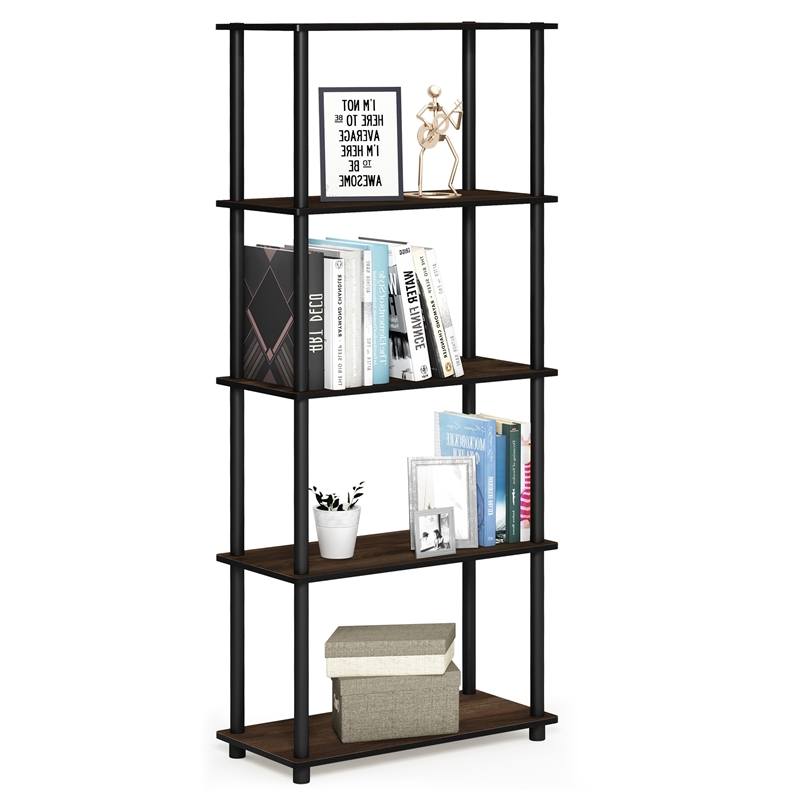 Furinno Turn-N-Tube 5-Tier Closet Organizers/Storage. Columbia Walnut