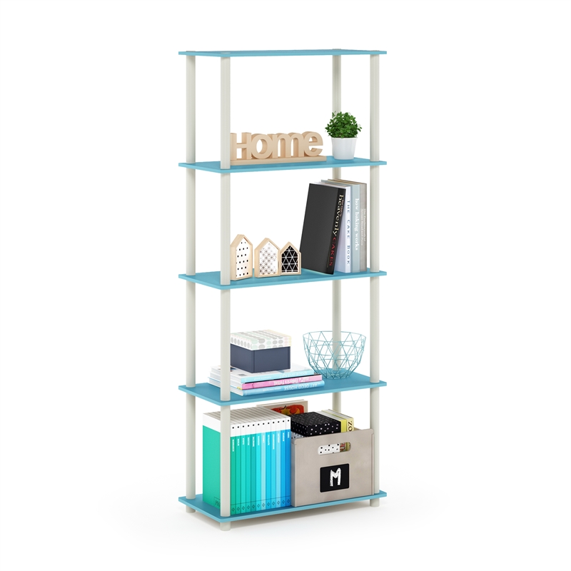 Furinno Turn-N-Tube 5-Tier Toolless Closet Organizers/Storage. Light Blue