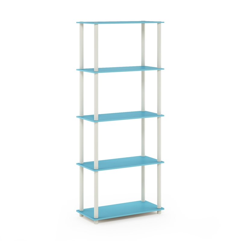 Furinno Turn-N-Tube 5-Tier Toolless Closet Organizers/Storage. Light Blue