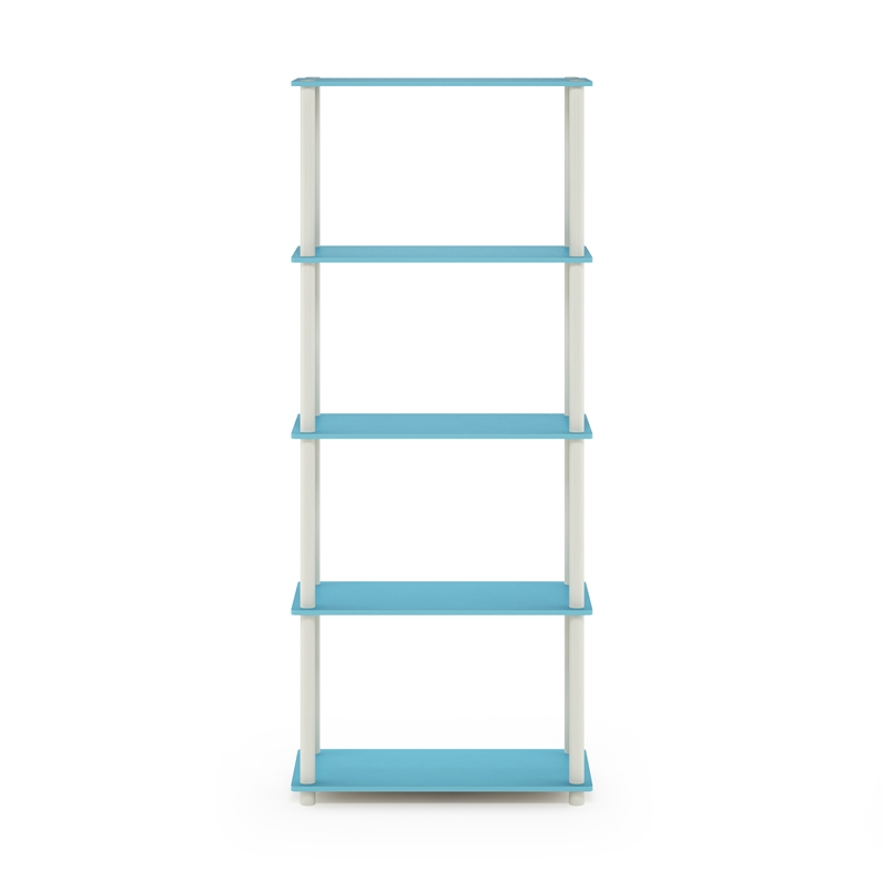 Furinno Turn-N-Tube 5-Tier Toolless Closet Organizers/Storage. Light Blue