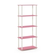 Furinno Turn-N-Tube 5-Tier Toolless Closet Organizers/Storage. Pink
