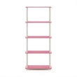 Furinno Turn-N-Tube 5-Tier Toolless Closet Organizers/Storage. Pink