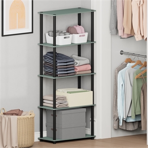 Furinno Turn-N-Tube 5-Tier Toolless Closet Organizers/Storage. Sage Green