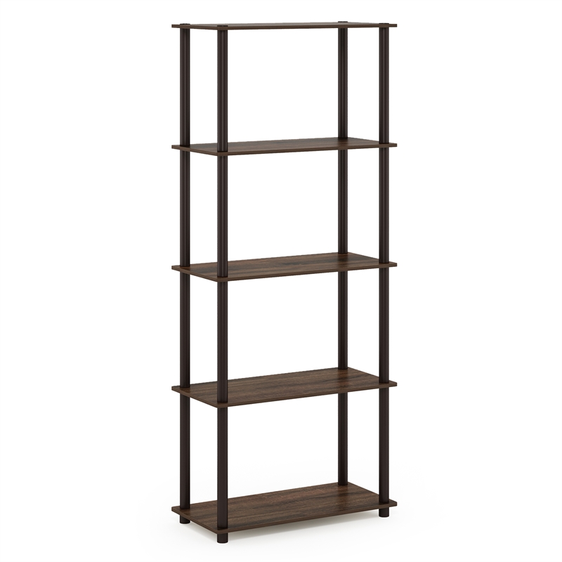 Furinno Turn-N-Tube 5-Tier Toolless Closet Organizers/Storage. Walnut