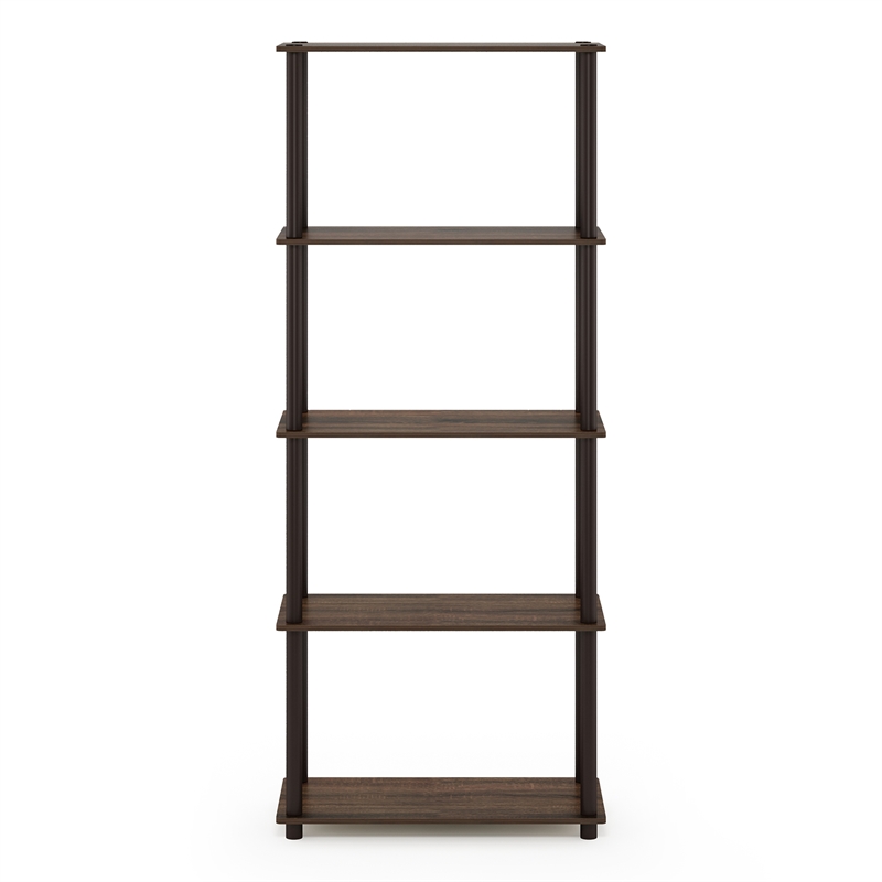 Furinno Turn-N-Tube 5-Tier Toolless Closet Organizers/Storage. Walnut