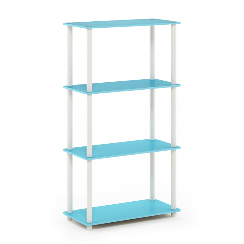 Furinno Turn-N-Tube 4-Tier Toolless Closet Organizers/Storage. Light Blue