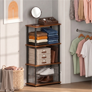 Furinno Turn-N-Tube 4-Tier Toolless Closet Organizers/Storage. Light Cherry