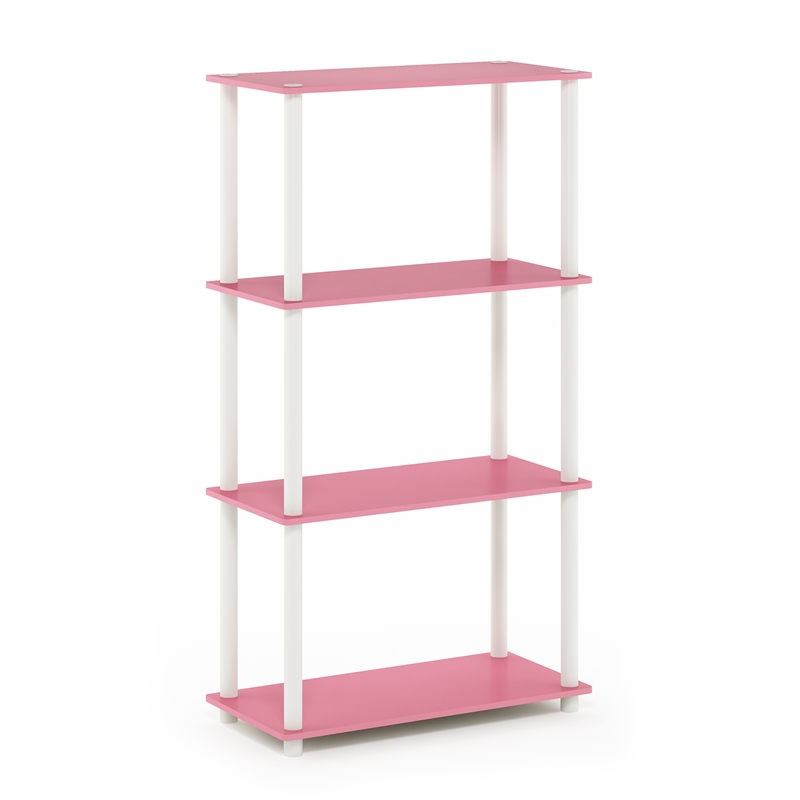 Furinno Turn-N-Tube 4-Tier Toolless Closet Organizers/Storage. Pink