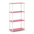 Furinno Turn-N-Tube 4-Tier Toolless Closet Organizers/Storage. Pink