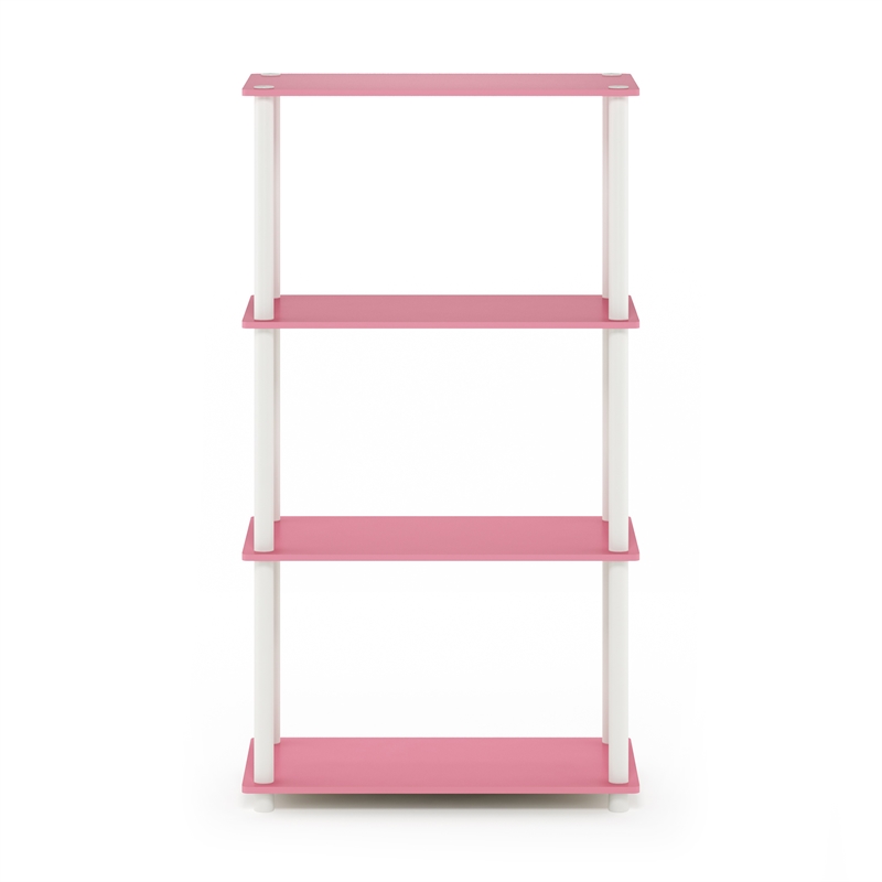 Furinno Turn-N-Tube 4-Tier Toolless Closet Organizers/Storage. Pink